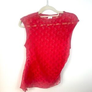 Red Lace Heart Tank Top